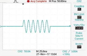 Turbo OFF, Short 100ms 37.5A The actual test waveform