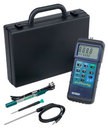 Rugged pH meter with pH electrode, Temp probe and carrying case