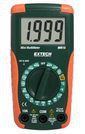Compact Manual ranging multimeter with 8 functions including Temperature