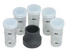 Disposable solution cups with caps and iron cast weighted base
