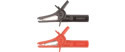 A058 Flanged Fully Insulated Crocodile Clip. (Large Flanged Alligator Clip) Modular Tips