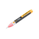 These pocket—sized AC Line Voltage detectors/testers have a nonconductive outer surface for user safety. Simply touch the tip of the tester to an outlet, terminal strip or cord; if the tip glows red and unit beeps, there's voltage in the line. Ideal for quick checks for energized circuits or ground faults.