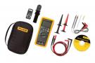 Fluke 3000 FC True-rms digital multimeter with industrial-strength test lead probe kit in a compact lightweight soft case.