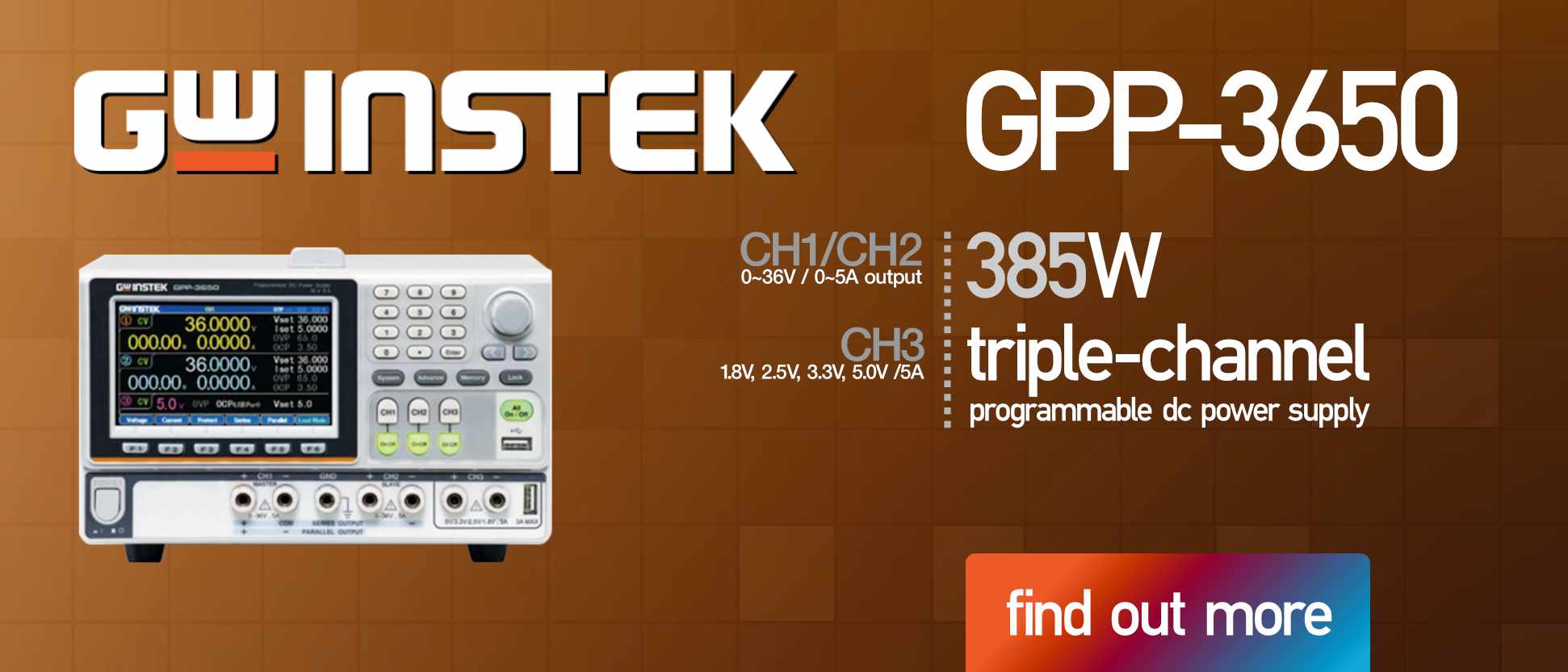 Introduction-GPP-3650 385W Triple Channel Programmable DC Power Supply