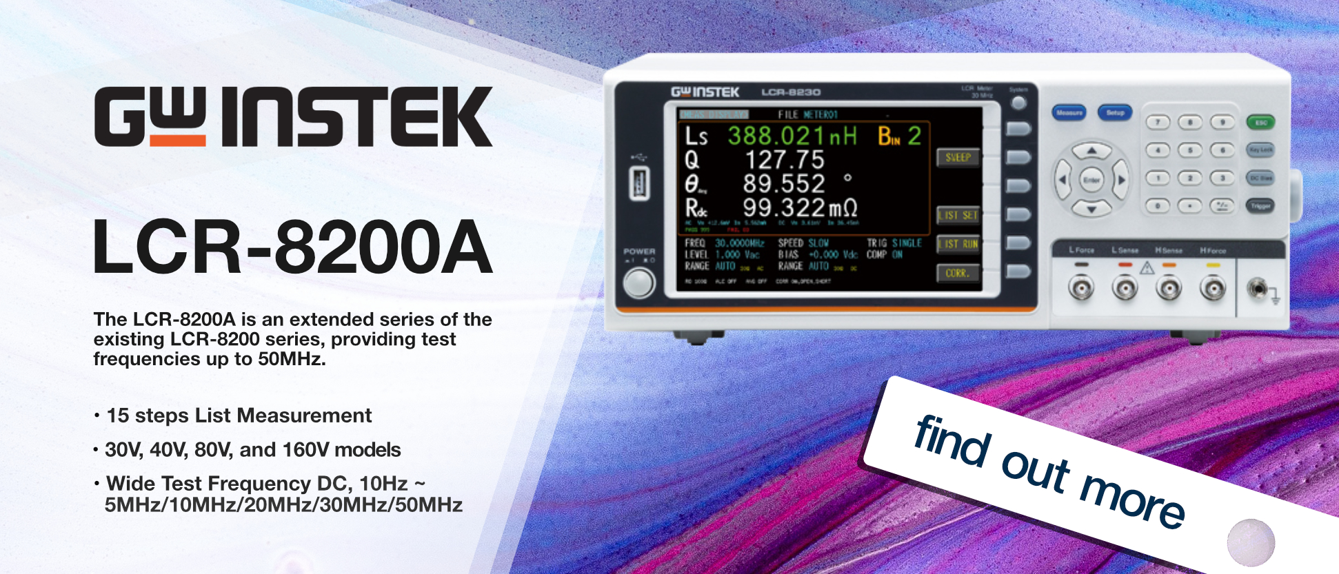 Introduction-LCR-8200A series: Up to 50MHz Programmable LCR Meter